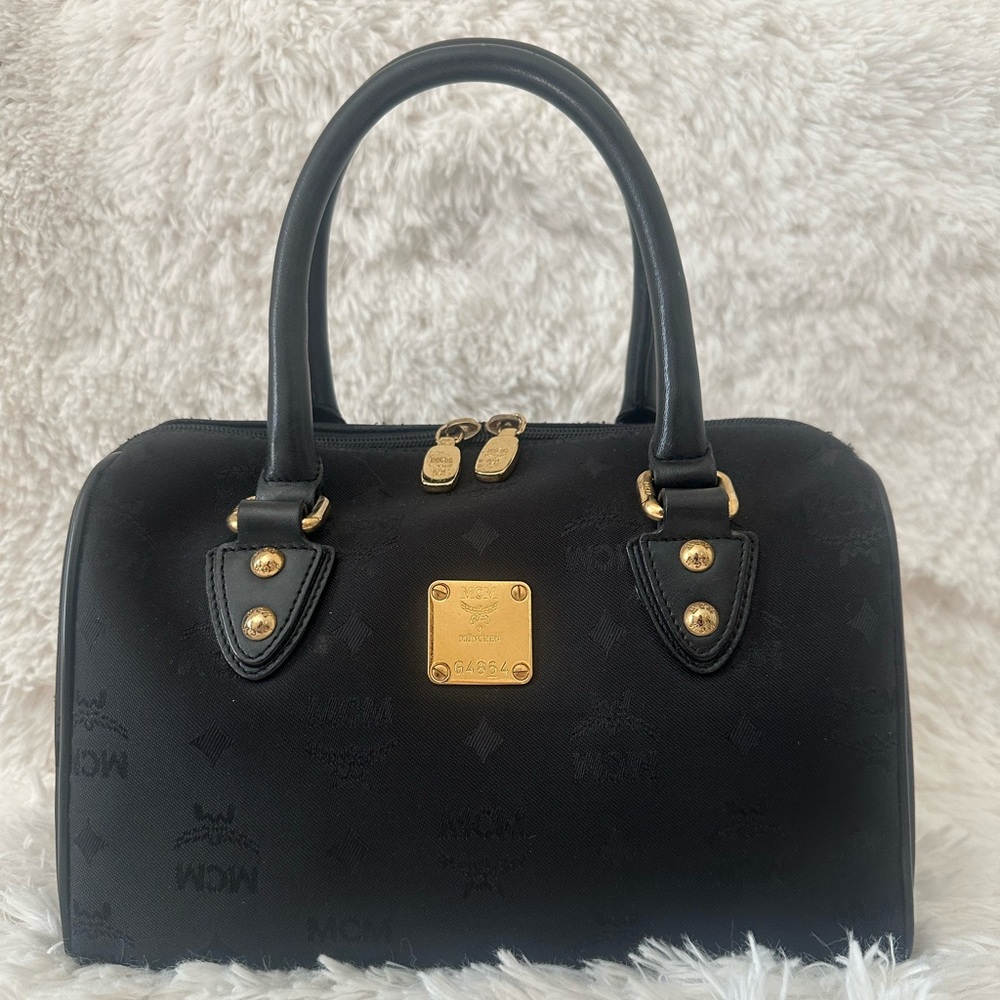 MCM Black Satchel Boston Bag
